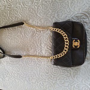 Authentic Chanel Caviar Quilted Flap - Black